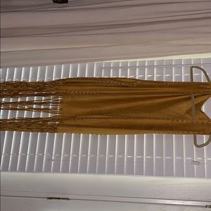 Mustard fringe cover up/ duster